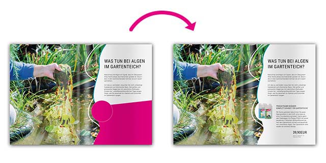 Pre-Made Magazin mit Produkteinblendungen